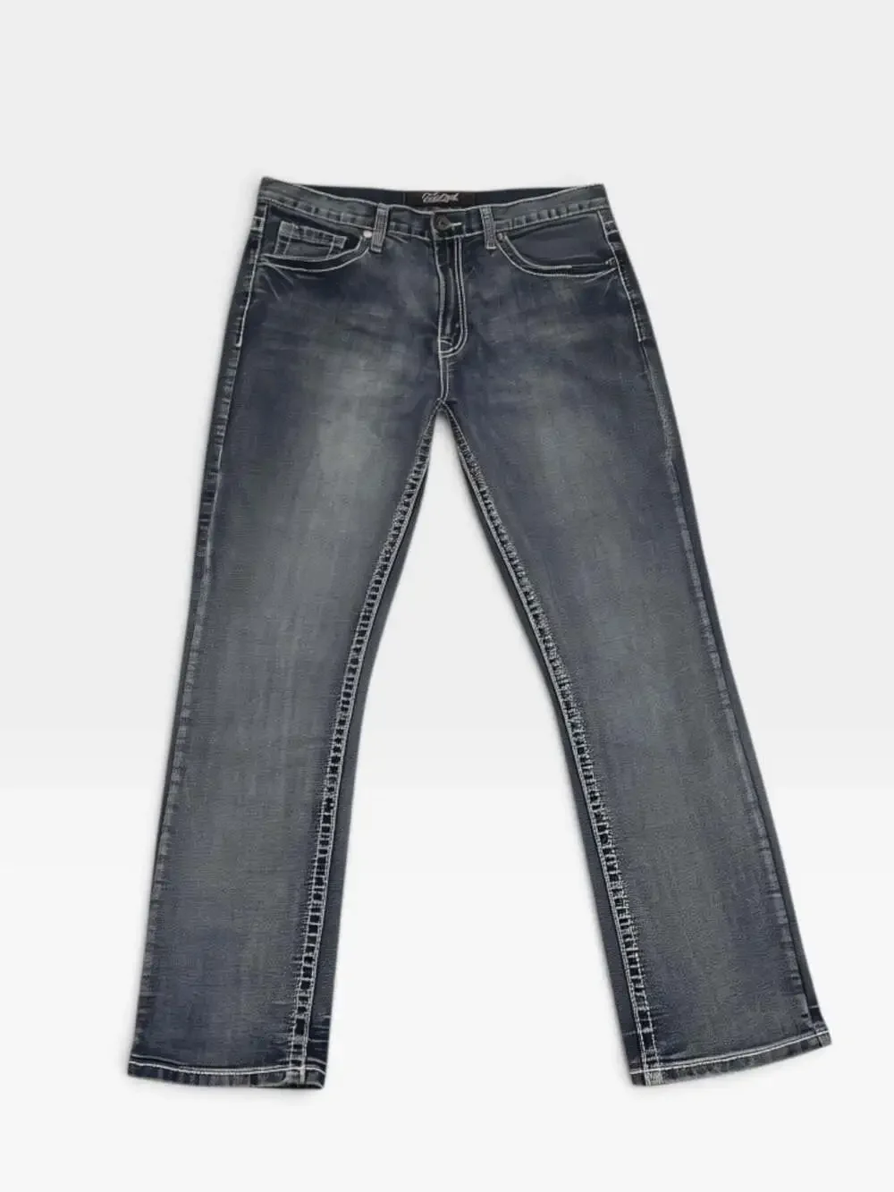 True Luck Dominic Bootcut Stretch Jeans for Men Size 36x32 Blue Wash